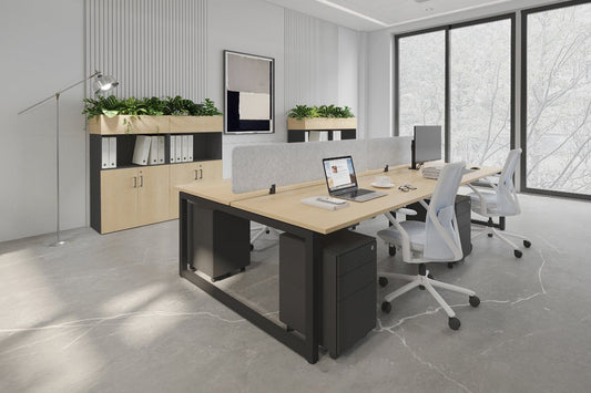 Quadro Loop Leg 4 Person Office Workstations [1200L x 700W] Jasonl 