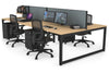 Quadro Loop Legs 4 Person Office Workstation [1200L x 800W with Cable Scallop] - Thumbnail 84 
