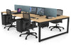 Quadro Loop Legs 4 Person Office Workstation [1200L x 800W with Cable Scallop] - Thumbnail 57 