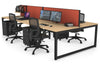 Quadro Loop Legs 4 Person Office Workstation [1200L x 800W with Cable Scallop] - Thumbnail 58 