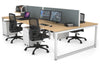 Quadro Loop Legs 4 Person Office Workstation [1200L x 800W with Cable Scallop] - Thumbnail 21 