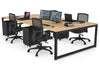 Quadro Loop Legs 4 Person Office Workstation [1200L x 800W with Cable Scallop] - Thumbnail 54 