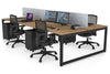 Quadro Loop Legs 4 Person Office Workstation [1200L x 800W with Cable Scallop] - Thumbnail 64 