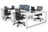 Quadro Loop Legs 4 Person Office Workstation [1200L x 800W with Cable Scallop] - Thumbnail 1 