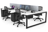 Quadro Loop Legs 4 Person Office Workstation [1200L x 800W with Cable Scallop] - Thumbnail 45 