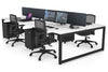 Quadro Loop Legs 4 Person Office Workstation [1200L x 800W with Cable Scallop] - Thumbnail 46 