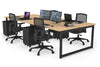 Quadro Loop Legs 4 Person Office Workstation [1400L x 700W] - Thumbnail 53 