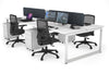 Quadro Loop Legs 4 Person Office Workstation [1400L x 700W] - Thumbnail 4 