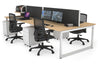 Quadro Loop Legs 4 Person Office Workstation [1400L x 700W] - Thumbnail 82 
