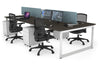 Quadro Loop Legs 4 Person Office Workstation [1400L x 700W] - Thumbnail 35 