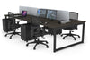 Quadro Loop Legs 4 Person Office Workstation [1400L x 700W] - Thumbnail 73 