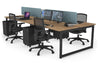 Quadro Loop Legs 4 Person Office Workstation [1400L x 700W] - Thumbnail 65 