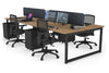 Quadro Loop Legs 4 Person Office Workstation [1400L x 700W] - Thumbnail 64 