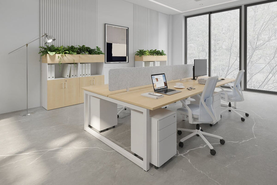 Environmental image of Quadro Loop Legs 4 Person Office Workstation [1400L x 700W]