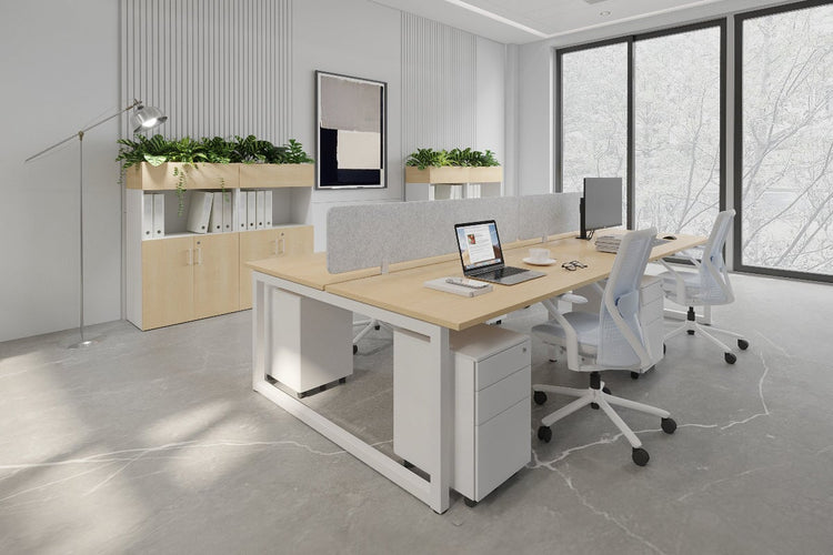 Quadro Loop Leg 4 Person Office Workstations [1400L x 700W] Jasonl 