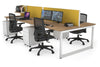 Quadro Loop Legs 4 Person Office Workstation [1400L x 700W] - Thumbnail 27 