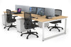 Quadro Loop Legs 4 Person Office Workstation [1400L x 700W] - Thumbnail 13 