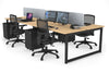 Quadro Loop Legs 4 Person Office Workstation [1400L x 700W] - Thumbnail 54 