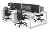 Quadro Loop Legs 4 Person Office Workstation [1400L x 700W] - Thumbnail 11 