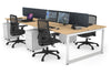 Quadro Loop Legs 4 Person Office Workstation [1600L x 700W] - Thumbnail 14 