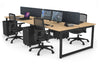 Quadro Loop Legs 4 Person Office Workstation [1600L x 700W] - Thumbnail 55 