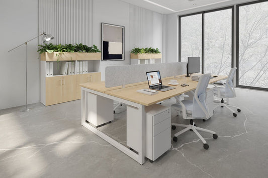 Quadro Loop Leg 4 Person Office Workstations [1600L x 700W] Jasonl 