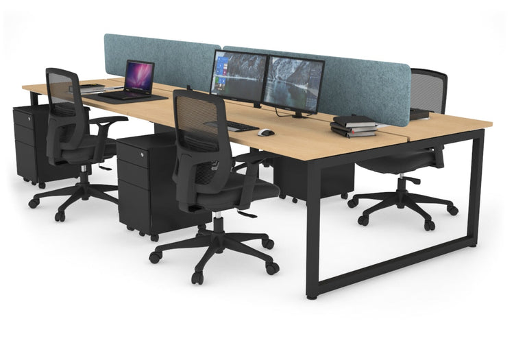 Quadro Loop Leg 4 Person Office Workstations [1600L x 700W] Jasonl black leg maple blue echo panel (400H x 1600W)