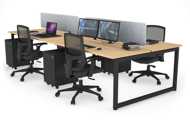 Quadro Loop Leg 4 Person Office Workstations [1800L x 700W] Jasonl black leg maple light grey echo panel (400H x 1600W)