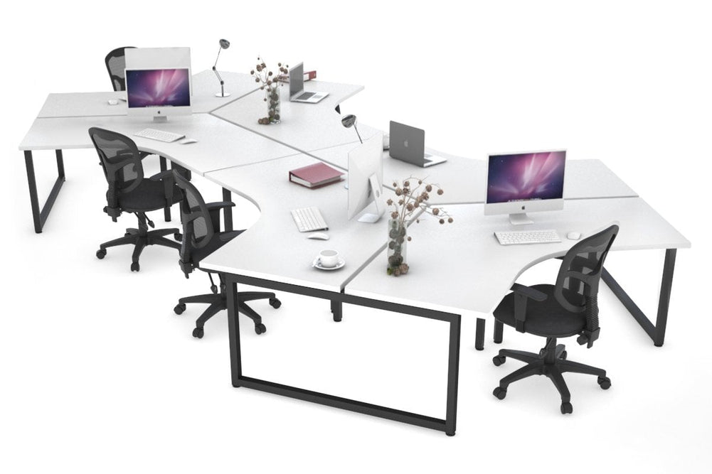 Quadro Loop Legs 6 Person 120 Degree Office Workstation-black leg none 