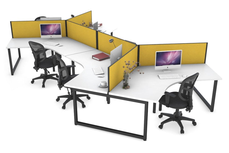 Quadro Loop Leg 6 Person 120 Degree Office Workstations Jasonl black leg mustard yellow (500H x 1200W) 