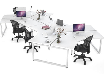 Quadro Loop Leg 6 Person 120 Degree Office Workstations Jasonl white leg none 