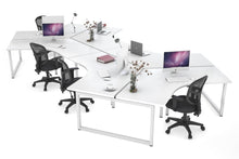  - Quadro Loop Leg 6 Person 120 Degree Office Workstations - 1