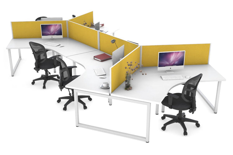 Quadro Loop Leg 6 Person 120 Degree Office Workstations Jasonl white leg mustard yellow (500H x 1200W) 