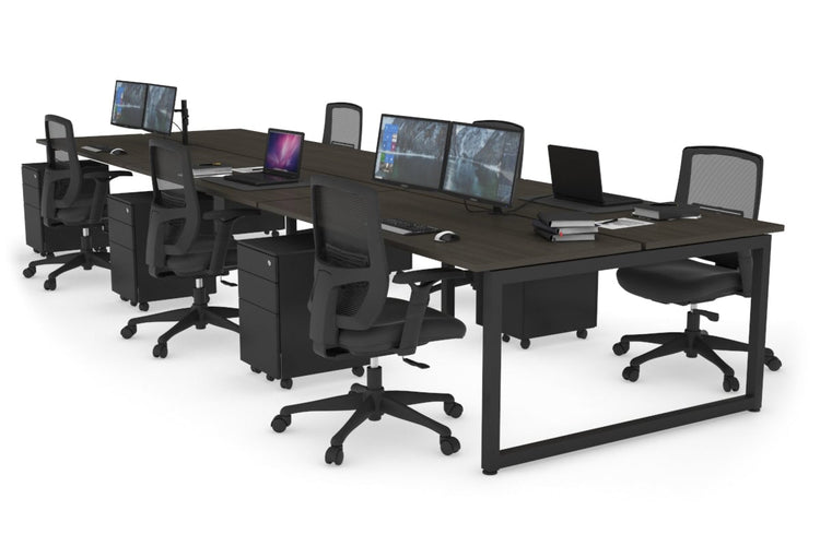 Quadro Loop Leg 6 Person Office Workstations [1200L x 700W] Jasonl black leg dark oak none