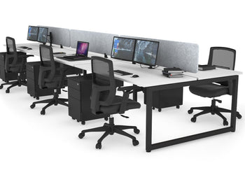 Quadro Loop Leg 6 Person Office Workstations [1200L x 700W] Jasonl black leg white light grey echo panel (400H x 1200W)