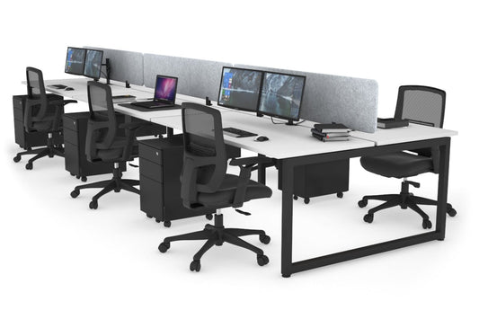Quadro Loop Leg 6 Person Office Workstations [1200L x 700W] Jasonl black leg white light grey echo panel (400H x 1200W)