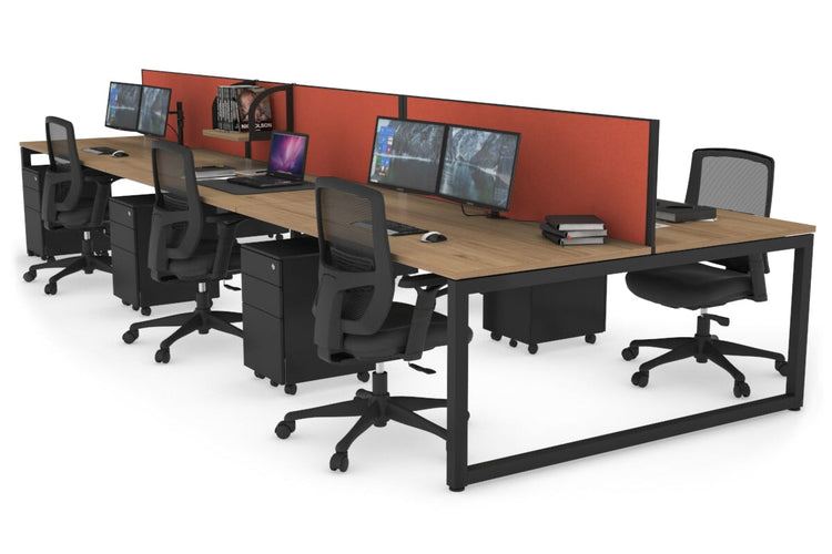 Quadro Loop Leg 6 Person Office Workstations [1200L x 800W with Cable Scallop] Jasonl black leg salvage oak orange squash (500H x 1200W)