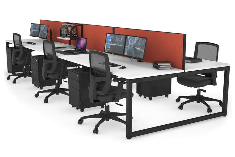 Quadro Loop Leg 6 Person Office Workstations [1200L x 800W with Cable Scallop] Jasonl black leg white orange squash (500H x 1200W)