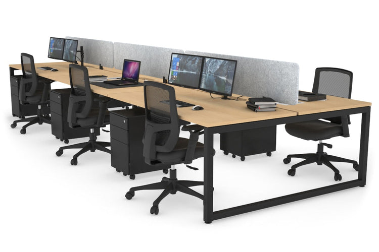Quadro Loop Leg 6 Person Office Workstations [1200L x 800W with Cable Scallop] Jasonl black leg maple light grey echo panel (400H x 1200W)
