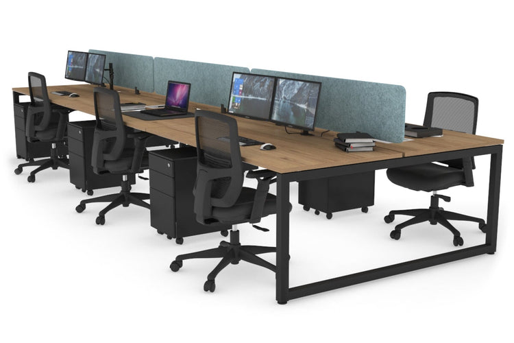Quadro Loop Leg 6 Person Office Workstations [1200L x 800W with Cable Scallop] Jasonl black leg salvage oak blue echo panel (400H x 1200W)