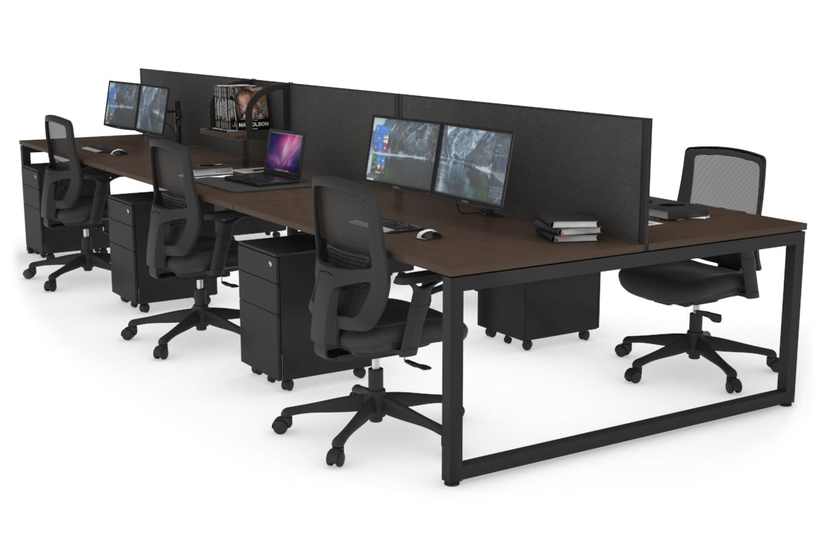 Quadro Loop Leg 6 Person Office Workstations [1200L x 800W with Cable Scallop] Jasonl 