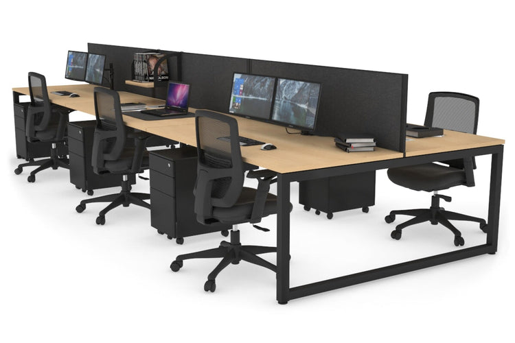 Quadro Loop Leg 6 Person Office Workstations [1200L x 800W with Cable Scallop] Jasonl black leg maple moody charcoal (500H x 1200W)