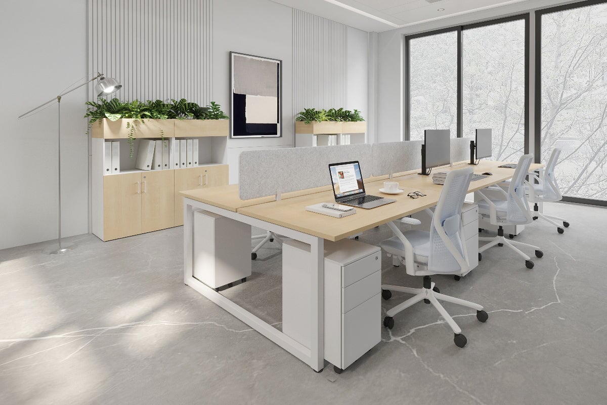 Quadro Loop Leg 6 Person Office Workstations [1400L x 700W] Jasonl 