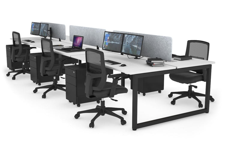 Quadro Loop Leg 6 Person Office Workstations [1400L x 700W] Jasonl black leg white light grey echo panel (400H x 1200W)