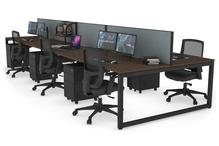 Quadro Loop Leg 6 Person Office Workstations [1400L x 800W with Cable Scallop] Jasonl 