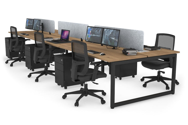 Quadro Loop Leg 6 Person Office Workstations [1800L x 700W] Jasonl black leg salvage oak light grey echo panel (400H x 1600W)