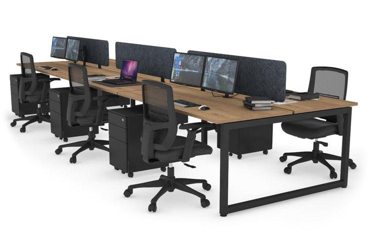 Quadro Loop Leg 6 Person Office Workstations [1800L x 700W] Jasonl black leg salvage oak dark grey echo panel (400H x 1600W)
