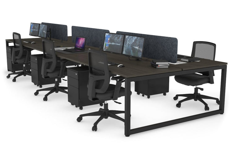 Quadro Loop Leg 6 Person Office Workstations [1800L x 800W with Cable Scallop] Jasonl black leg dark oak dark grey echo panel (400H x 1600W)