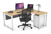 Quadro Loop Legs L-Shaped Corner Office Desk [1600L x 1800W with Cable Scallop] - Thumbnail 20 