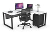 Quadro Loop Legs L-Shaped Corner Office Desk [1800L x 1550W with Cable Scallop] - Thumbnail 11 
